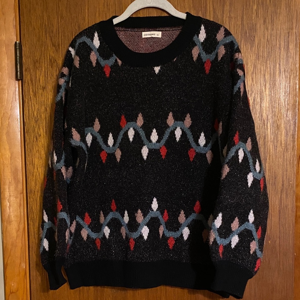 Andtheway Christmas  Lights Patterned Sweater